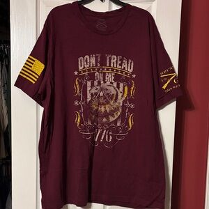 NWOT Grunt Style Maroon 'Don't Tread On Me' Short Sleeve Tee size xxxl